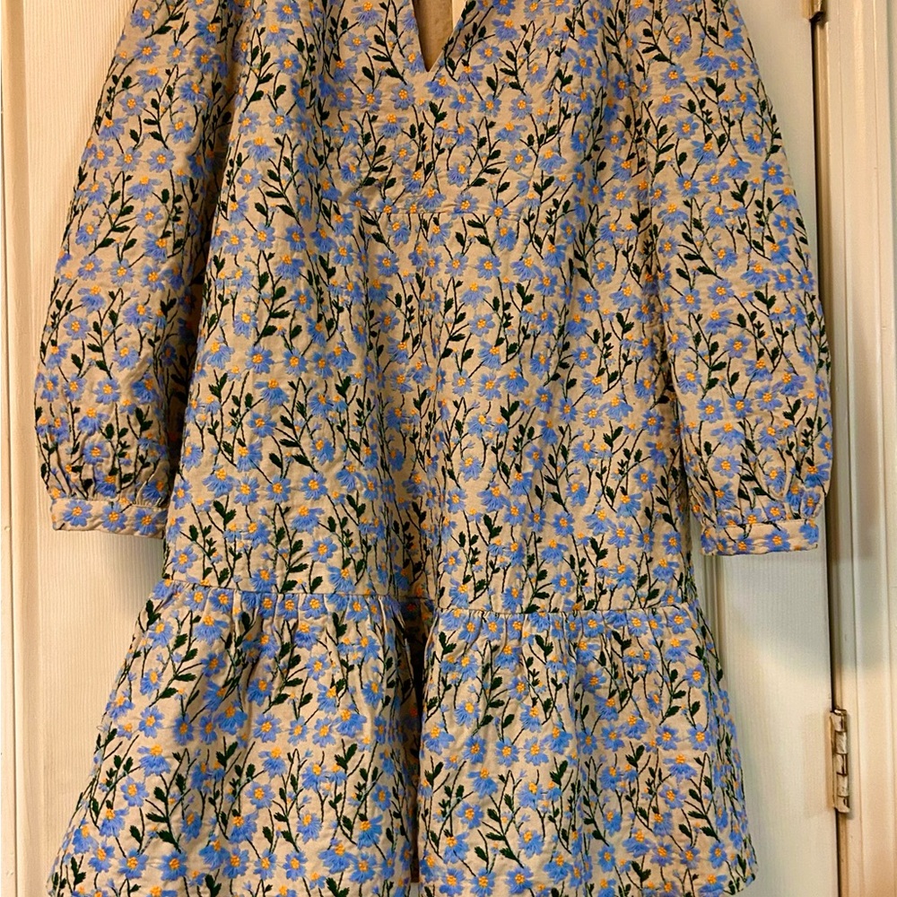 Tuckernuck Blue and Yellow Floral Dress, size L, NWT - Picture 2 of 12
